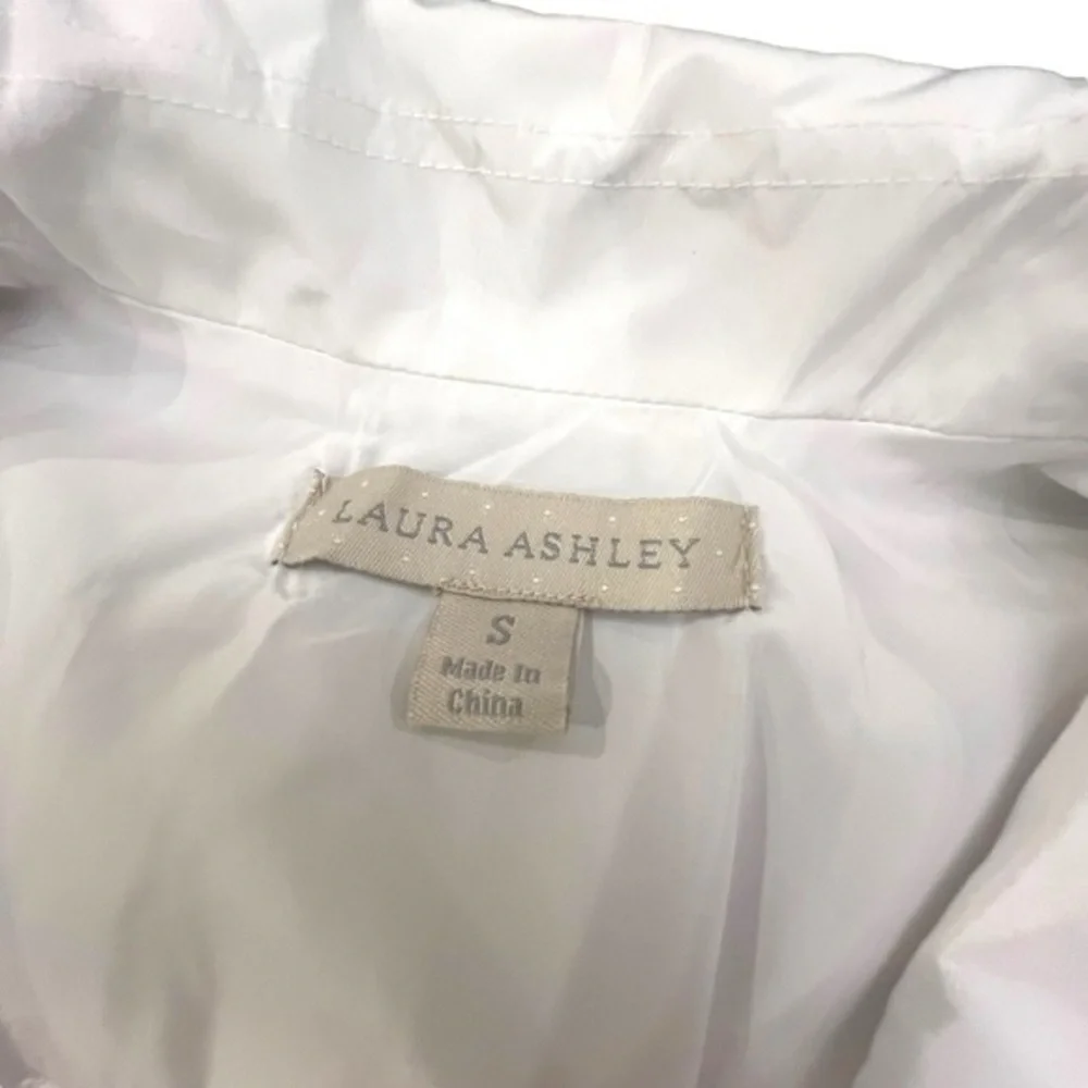 Laura Ashley Ladies Silky Regatta Jacket Embellished White Zip Up Small NWT $114